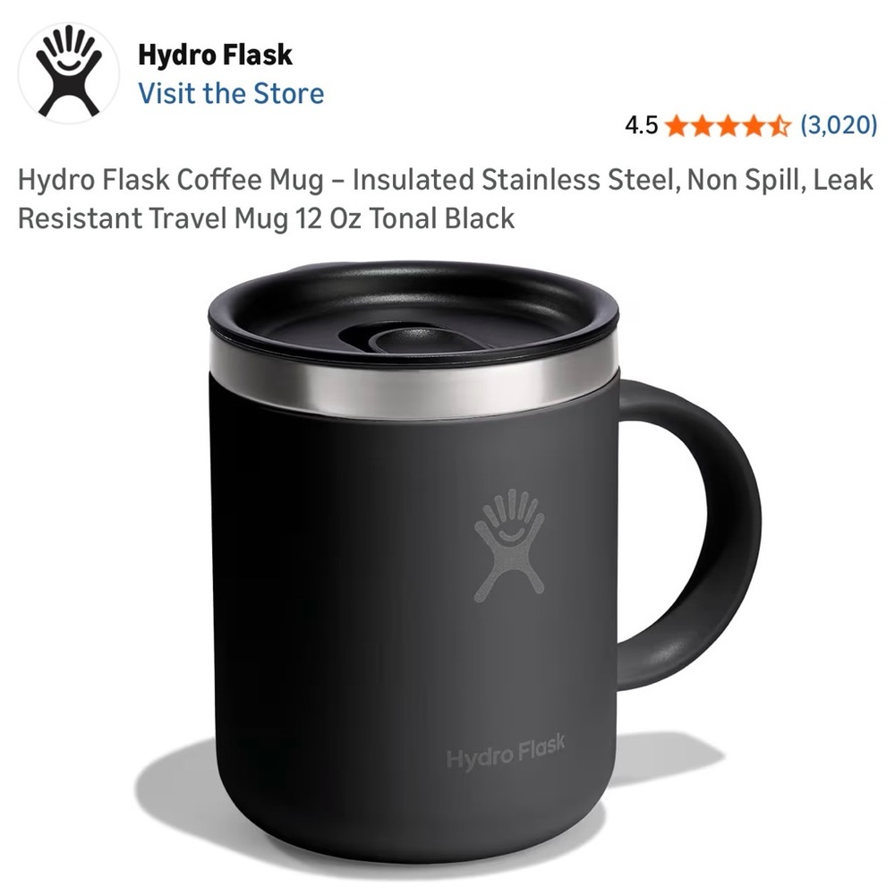 Hydro Flask 12oz Coffee Mug - Matte Black | Perfect for Remote Work! - Picture 4 of 5